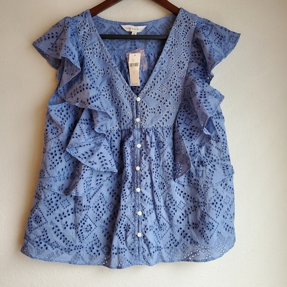 Ranna Gill Berringer Eyelet Blouse size S NWT - Picture 3 of 7
